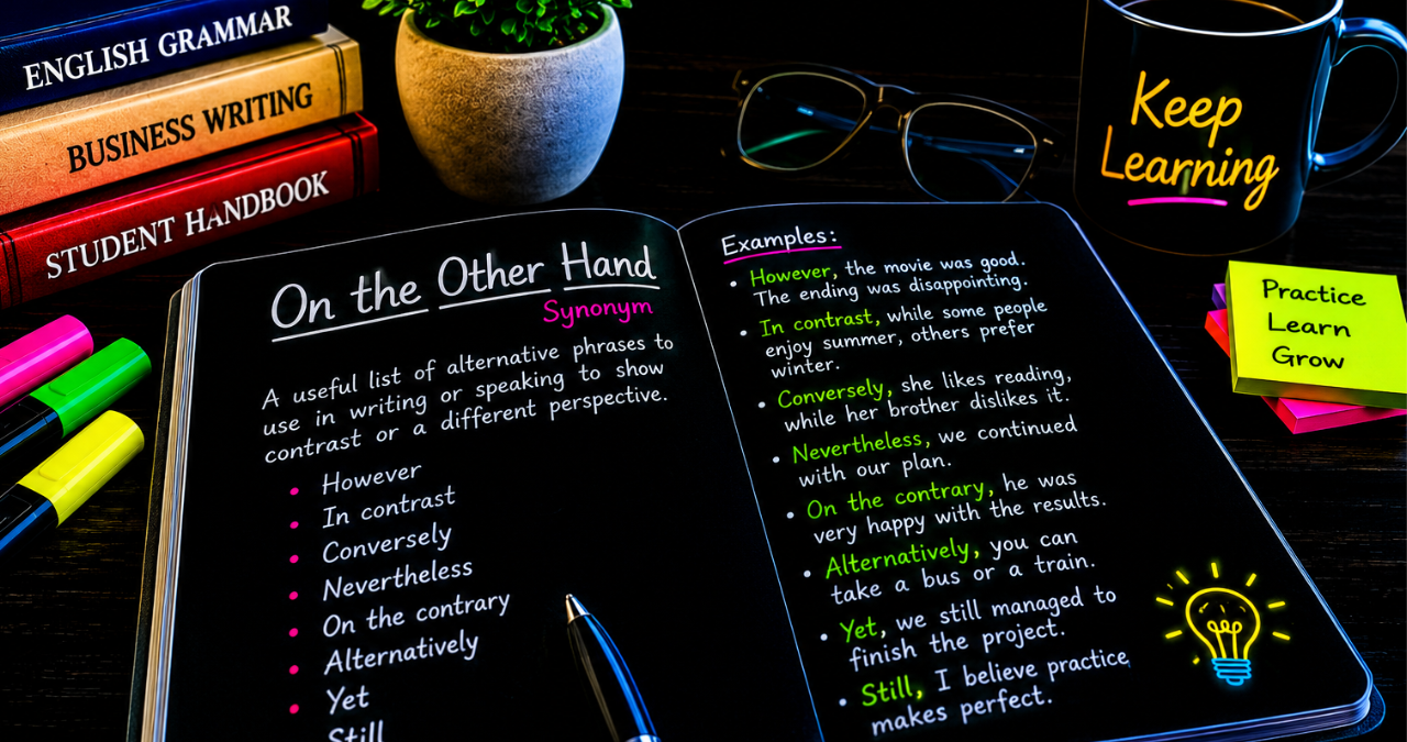 On the Other Hand Synonym: A Complete Guide to Better Writing and Speaking 1 On the Other Hand Synonym